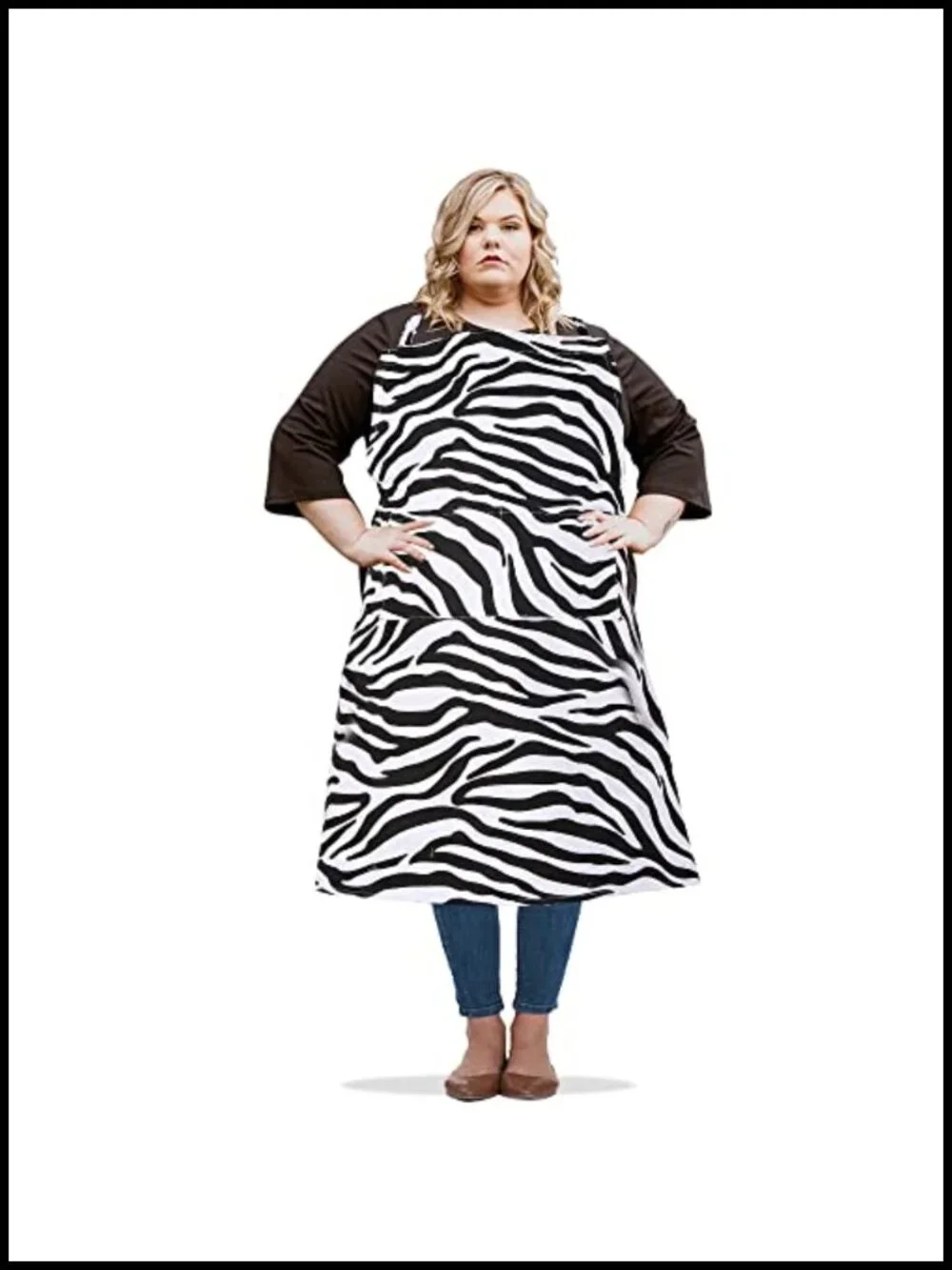 Canvas Plus Size Bib Apron with 2 Pockets, Adjustable Neck, Heavy Duty